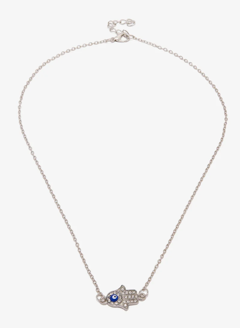 جينجر Evil Eye Detail Layered Necklaces